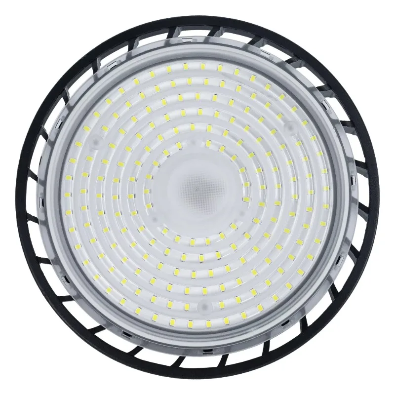 Warehouse and workshop use round flying saucer overhead light 100w-200w aluminum body IP65 grade 3-year warranty
