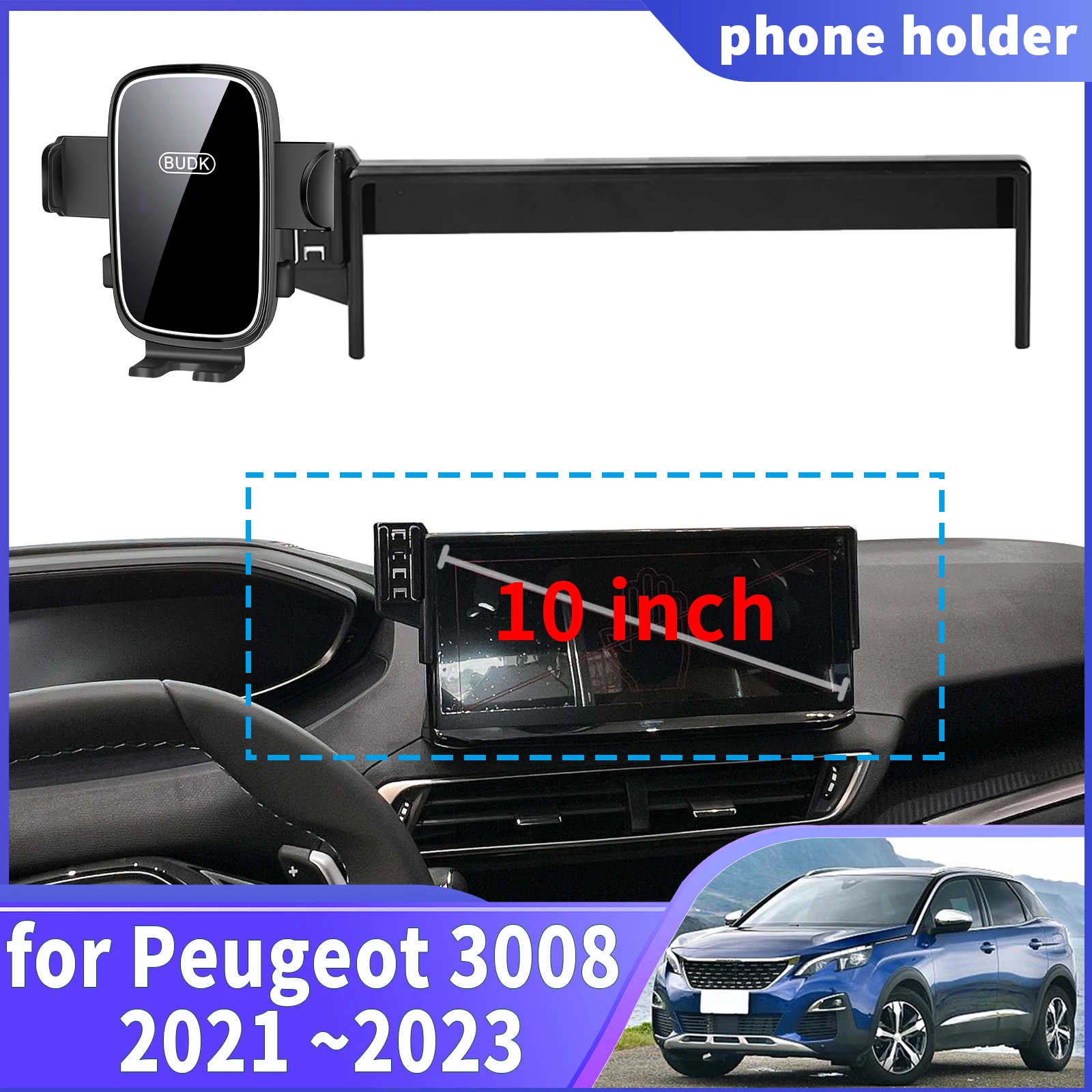 يصلح لبيجو 3008 2021 2022 2023 حامل هاتف الملاحة جبل ملحقات السيارة المخصصة #1