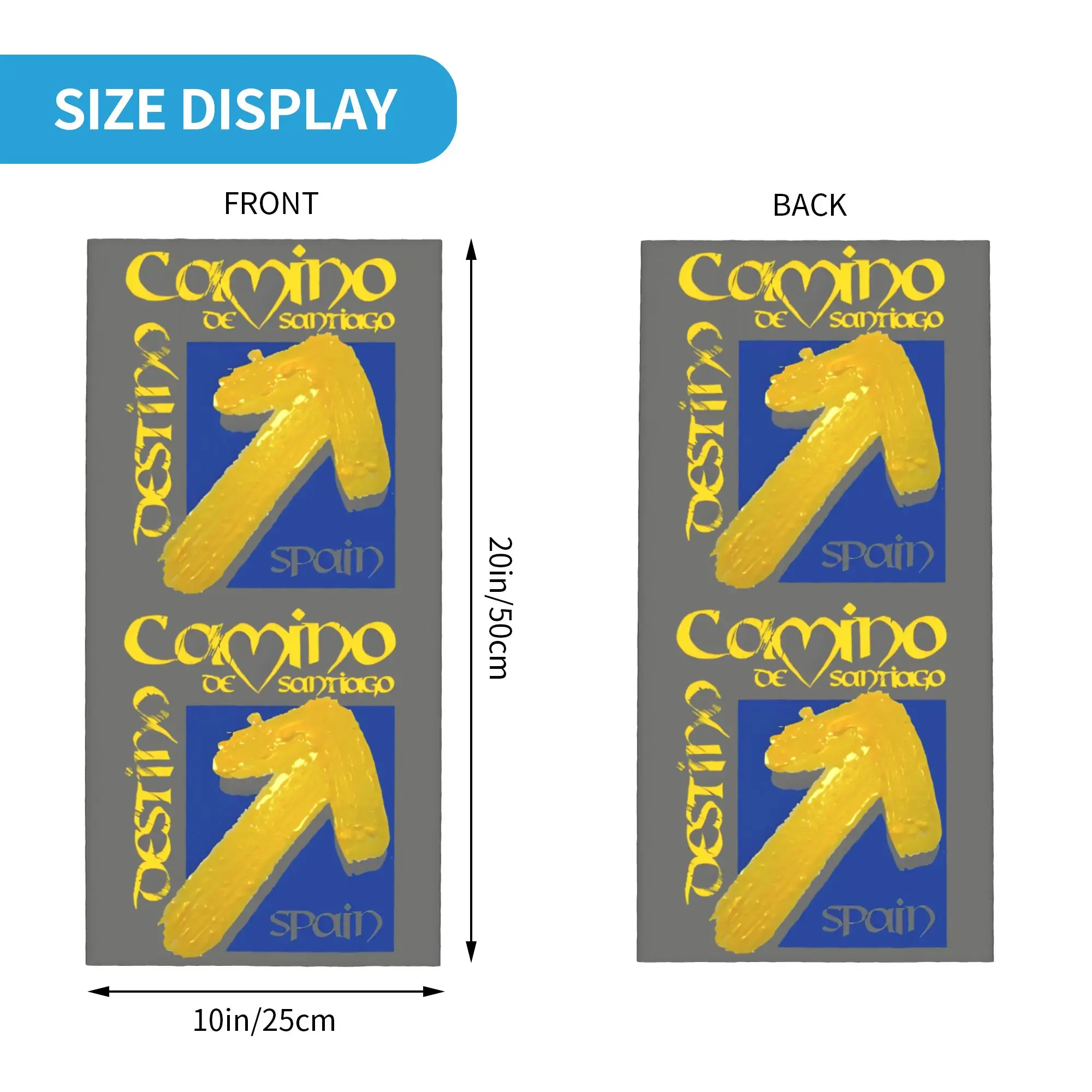 مخصص كامينو دي سانتياغو باندانا الرقبة الجراب يندبروف الوجه وشاح غطاء النساء الرجال المسيحية عقال أنبوب بالاكلافا