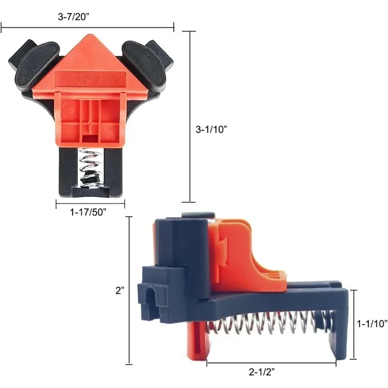 Профессиональные 90-градусные пружинные зажимы, быстроразъемные угловые зажимы для деревообработки для изготовления шкафов, обрамление столярных проектов