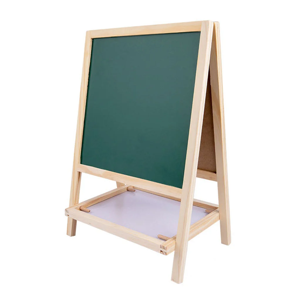 Folding Double Sided Message Drawing Multifunction Blackboard Children Painting Wooden Erasable