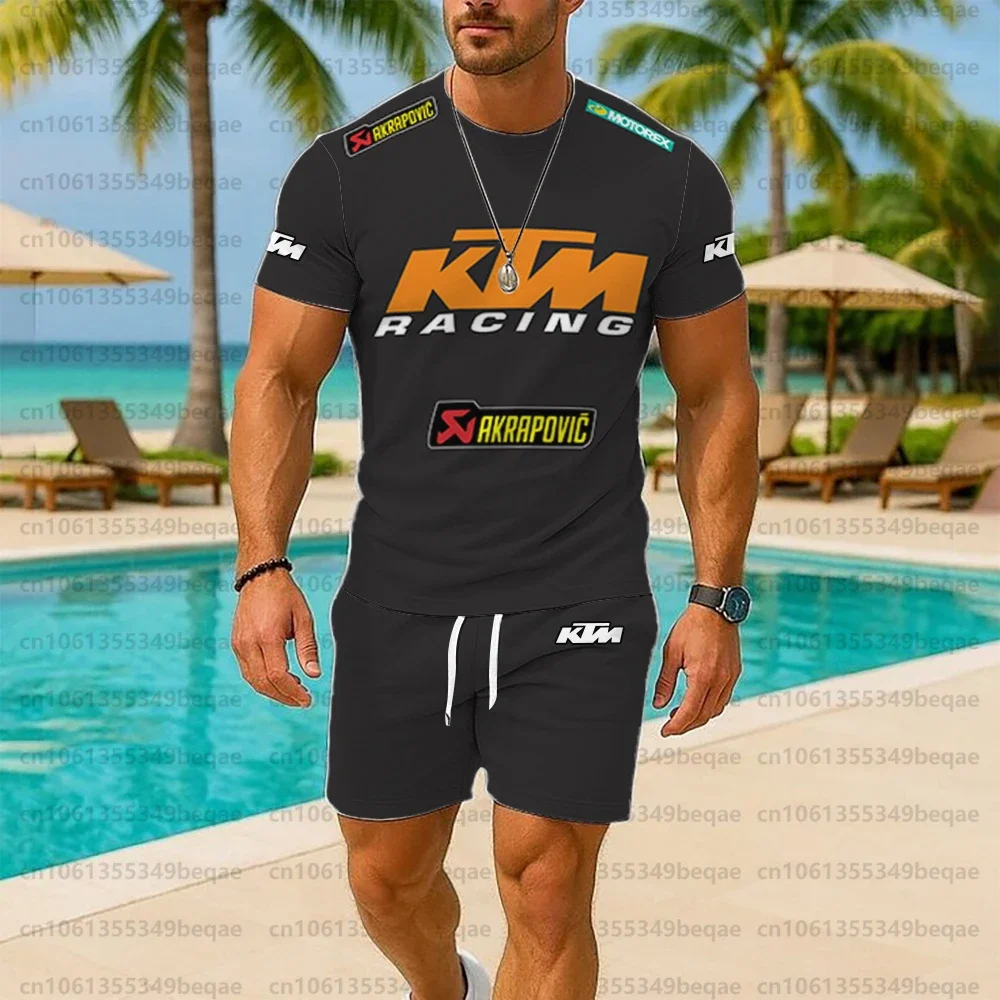 

KTM Мужской комплект одежды для велосипеда 2025 Летняя дышащая спортивная одежда Футболка и шорты Мотоциклетный наряд Мужской спортивный костюм из 2 предметов