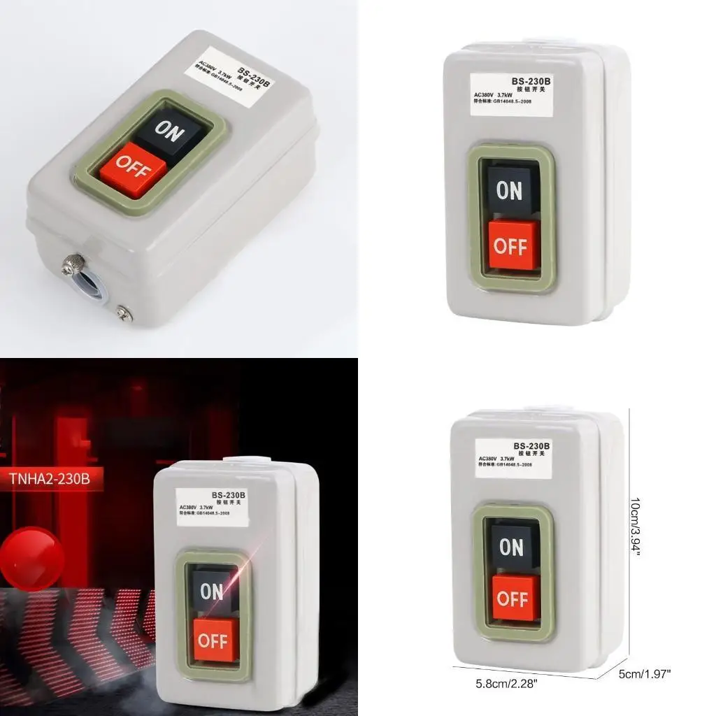

02DE ON/OFF 3 Phase Self-Locking Power Push Button Switch 3.7KW 380V Control Station