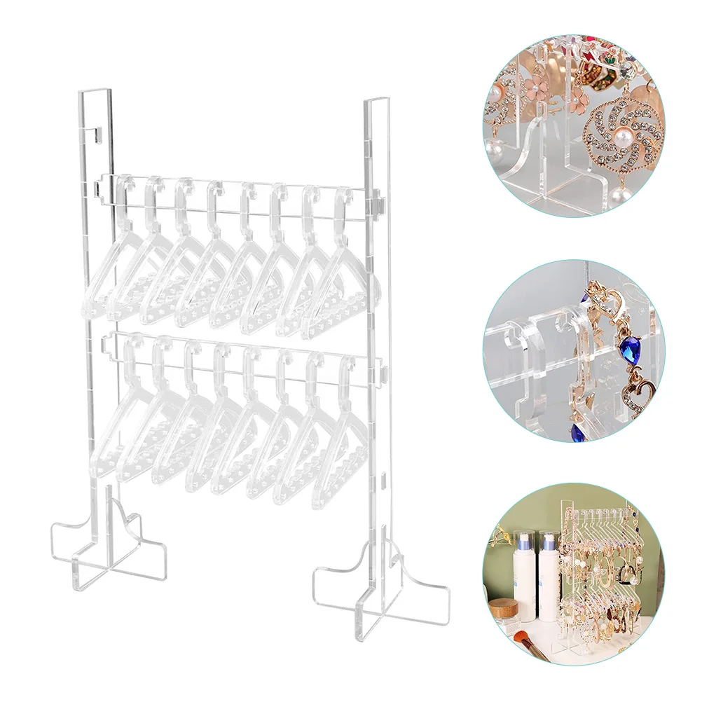 

1 set 1 Set Acrylic Jewelry Stand Display Rack Necklace Storage Organizer Earring Holder Desktop Jewelry Rack For Home Store Use