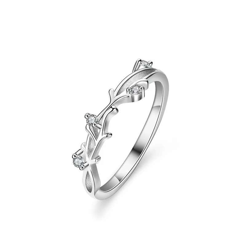 

KM210 Lefei Fashion Trendy Luxury Classic Diamond-set Color D Moissanite Tree Branch Ring Charms Women Silver s925 Jewelry Gifts