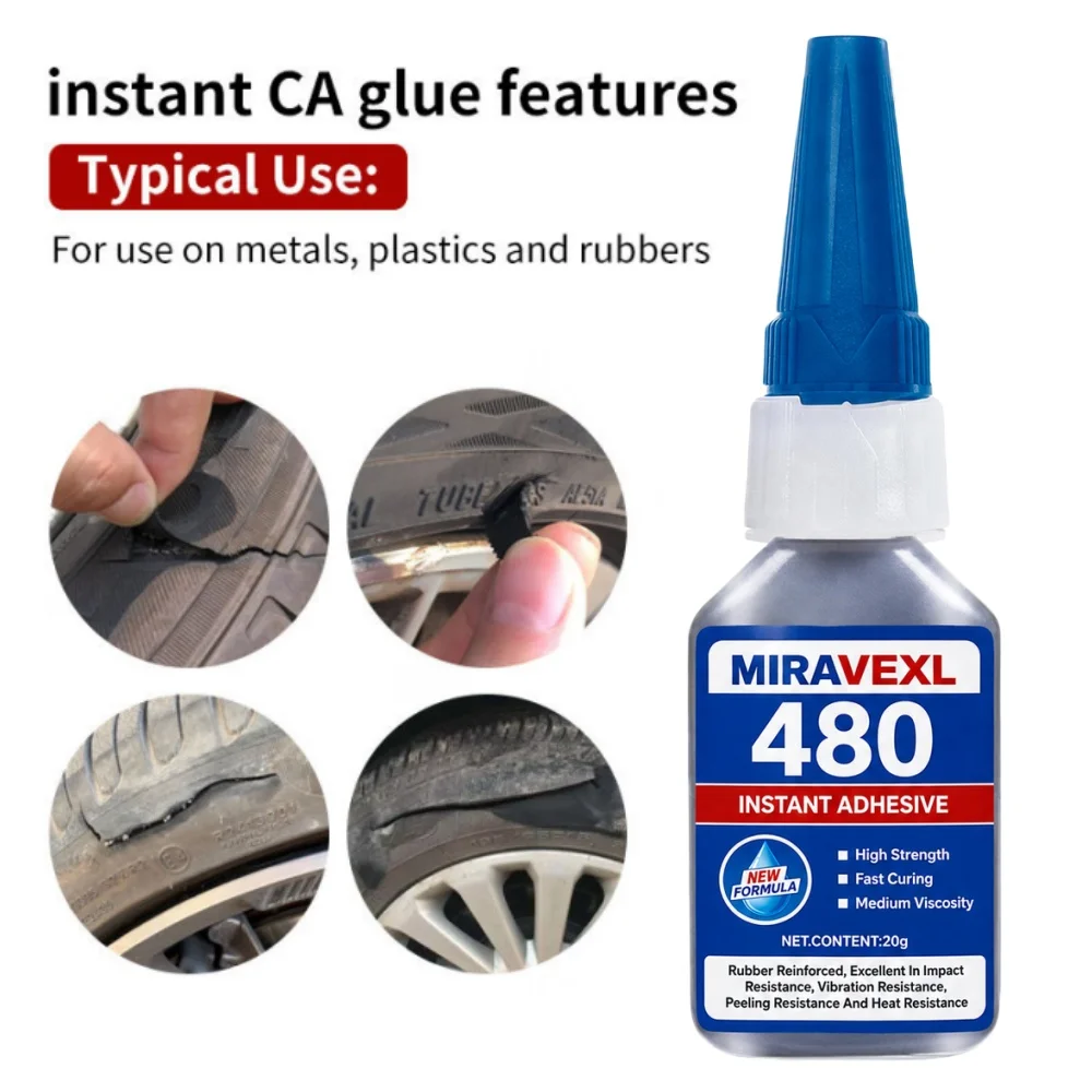 Black Instant Adhesive 480 SuperGlue High Strength Fast Curing Tough Rubber Bond Cyanoacrylate For Metal Plastic Wood Car Repair view 3