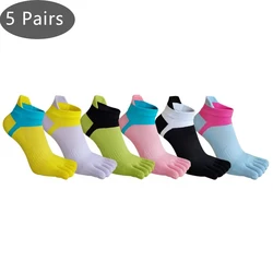 5 Pairs Summer 5 Finger Socks No Show Woman Girl Cotton Mesh Breathable Deodorant Invisible Toes Harajuku Ankle Socks Fashion