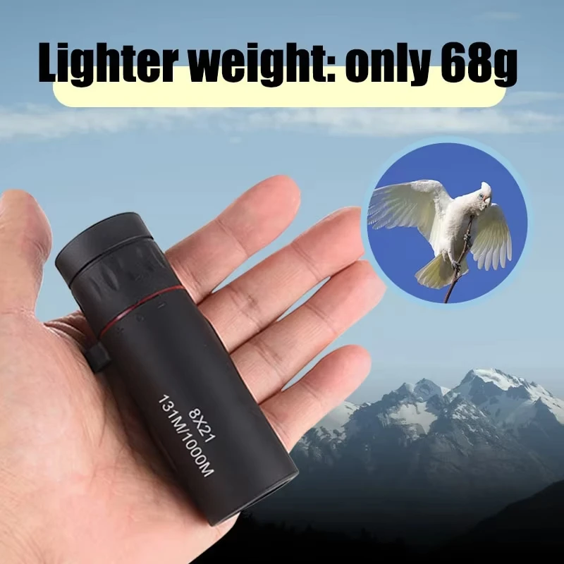 8x21 Adult Professional HD Monocular Pocket Mini Portable Telescope for Outdoor Camping Hunting Hiking Sports Bird-Watching view 3