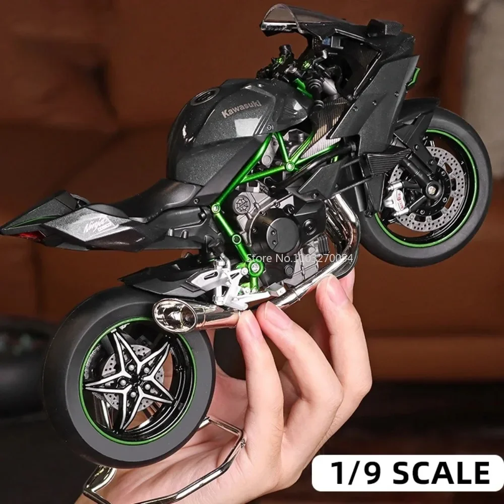 1/9 Kawasaki H2R Motorcycle Model Car Toy Alloy Diecast with Sound Light Vehicles Collection Decoration For Boys Birthday Gift