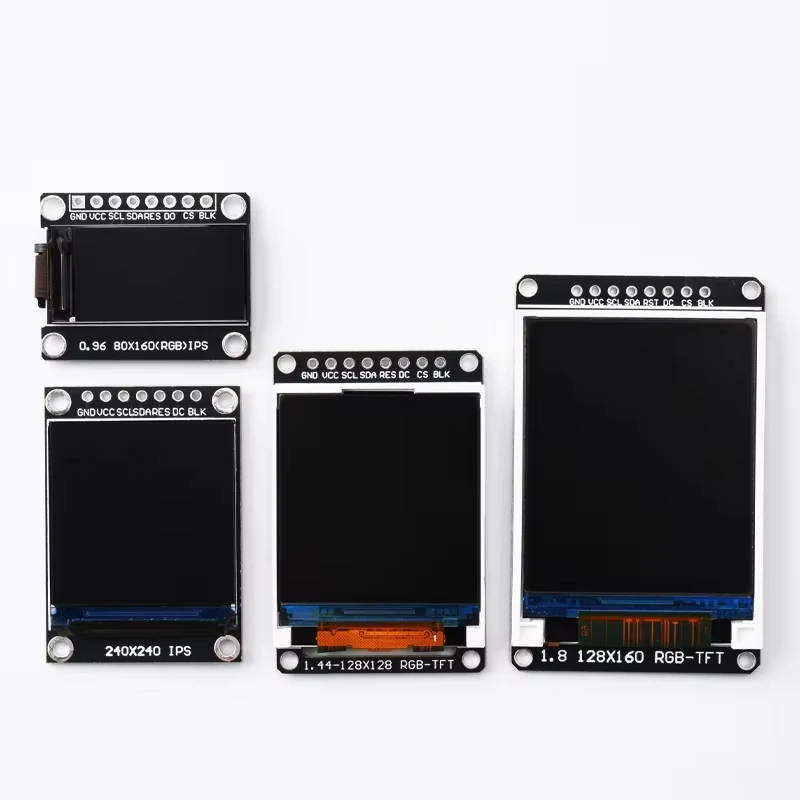 Layar TFT 0.96/1.3/1.44/1.8 Inci IPS 7P SPI HD Modul LCD Penuh Warna ST7735 / ST7789 Drive IC 80*160 240*240