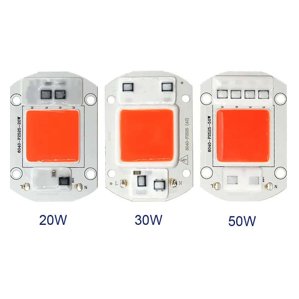 LED 50W 220V Rosso Blu Verde Bianco No Need Driver Chip COB Lampada Sorgente Crescita delle piante Inondazione Lampione Perline Accessori per la luce