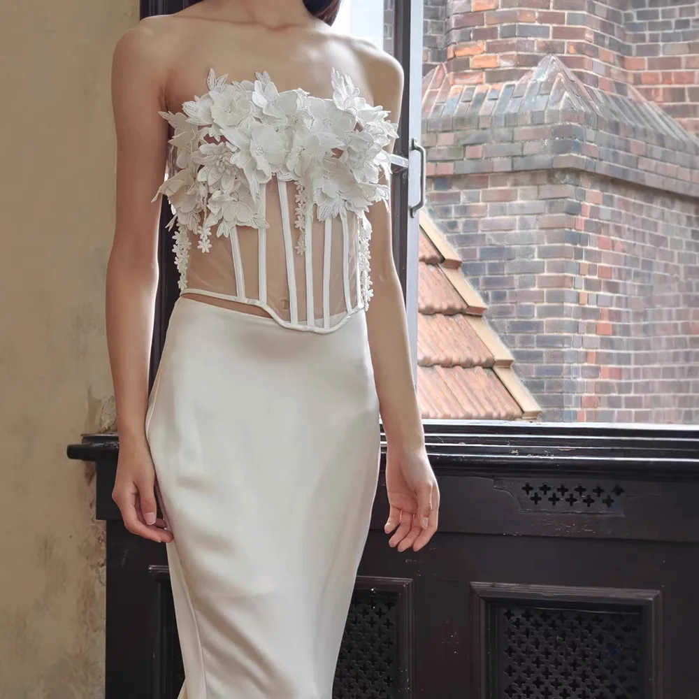 

Женская модная одежда для взрослых по индивидуальному заказу, сексуальная девушка, трехмерный корсет с цветком, рыбья кость, красивая спина, сексуальный жилет без бретелек