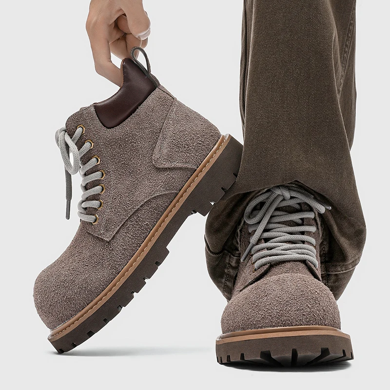 

Men's New boots Thick bottom autumn and winter style Fashion Street Work Business Office 38-46 Outdoor trendy shoes Hot