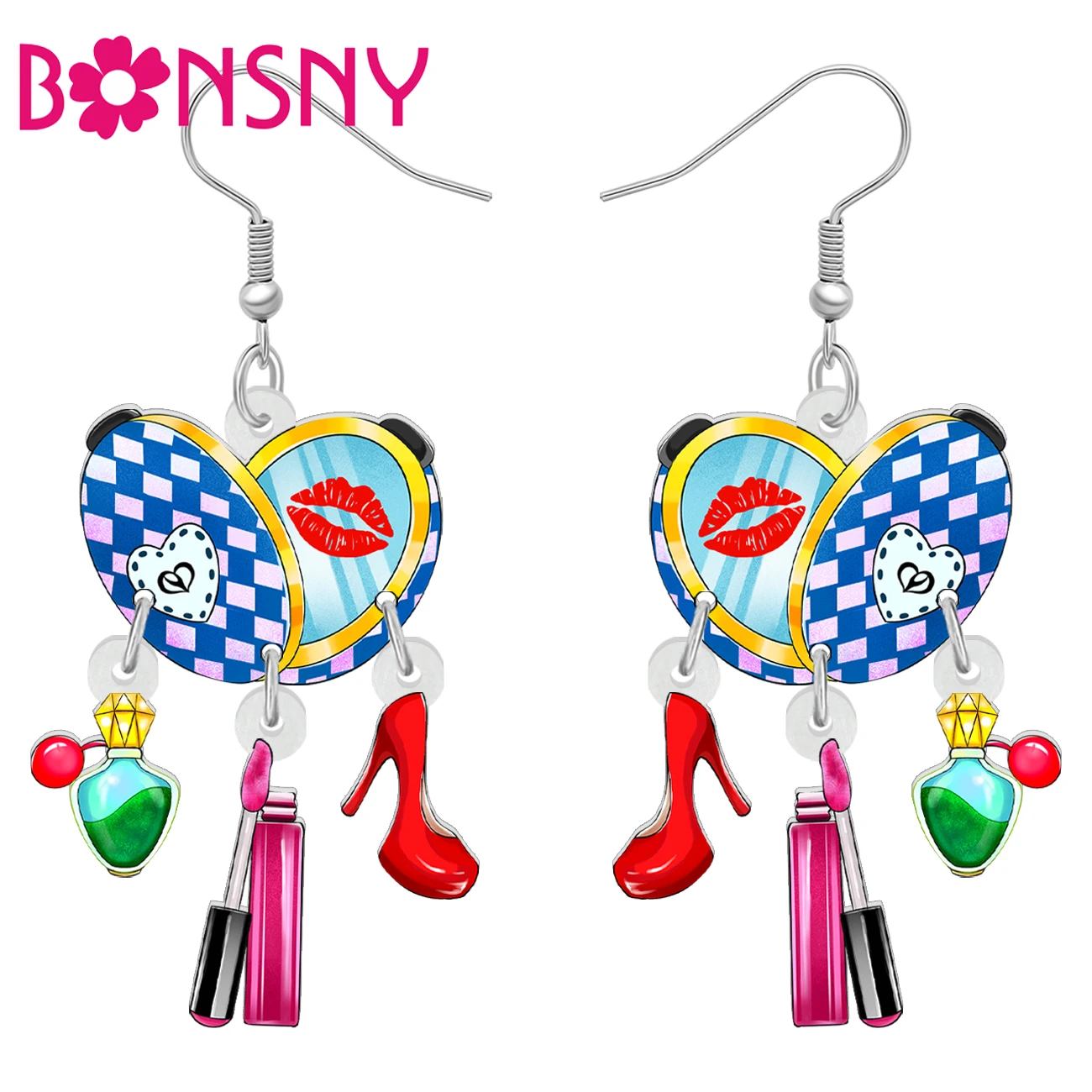 BONSNY Acrylic Novelty Experiment Glass Tube Sets Dangle Drop Earrings For Kids Girls Friends Back To School Gifts Accessories