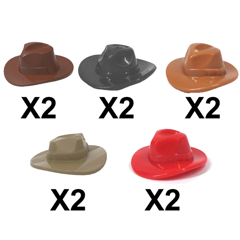 MOC – accessoire de figurine de ville, bloc de construction, capitaine Pirate, sorcière, Cowboy magique, Clown, chapeau académique, capuche, robe de baccalauréat, Cape, jouet, cadeaux