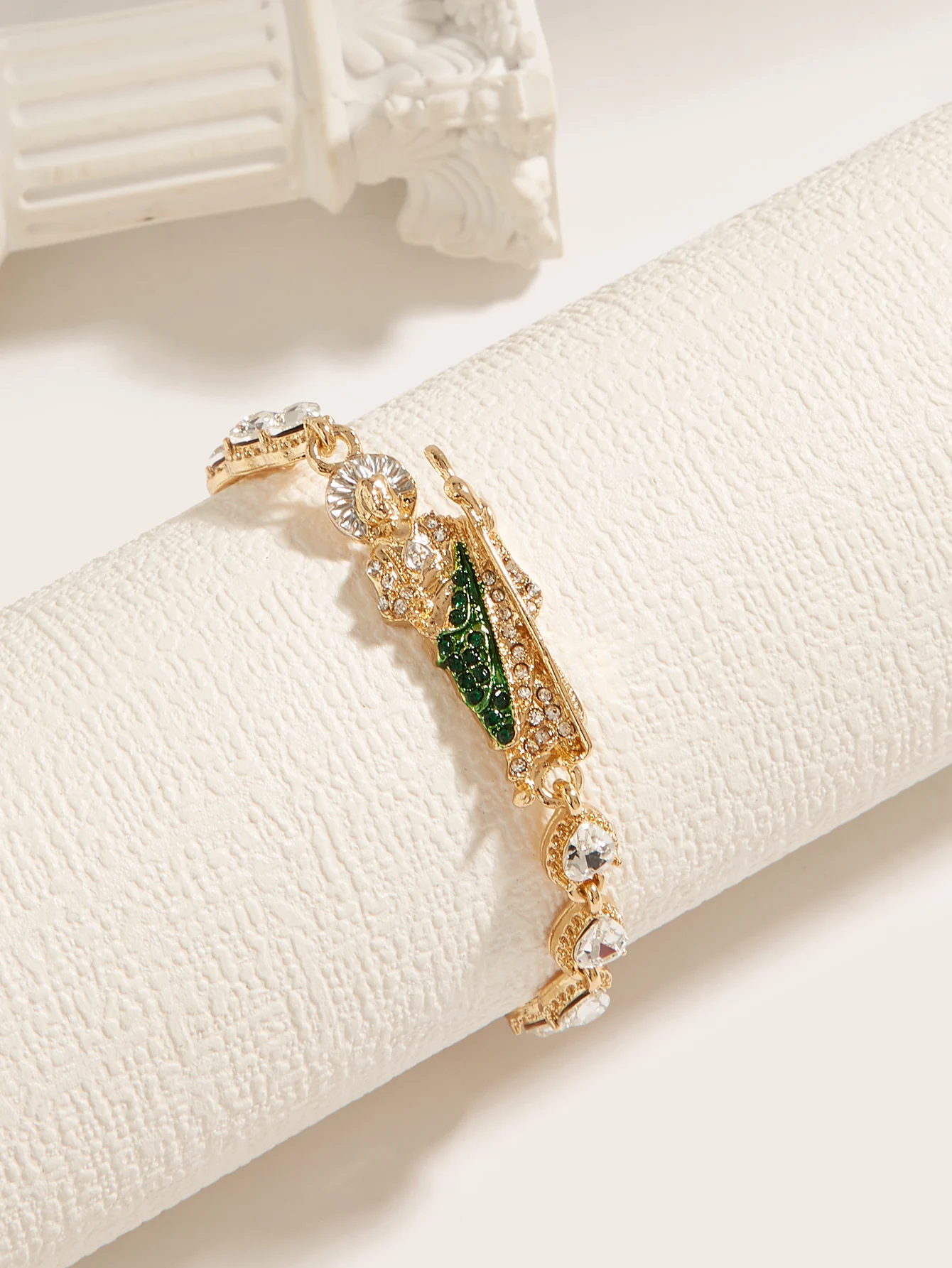 여성 도금 14K 골드 세인트 주드 세인트 머스 상감 지르콘 하트 팔찌 로맨틱 연인 보석 선물