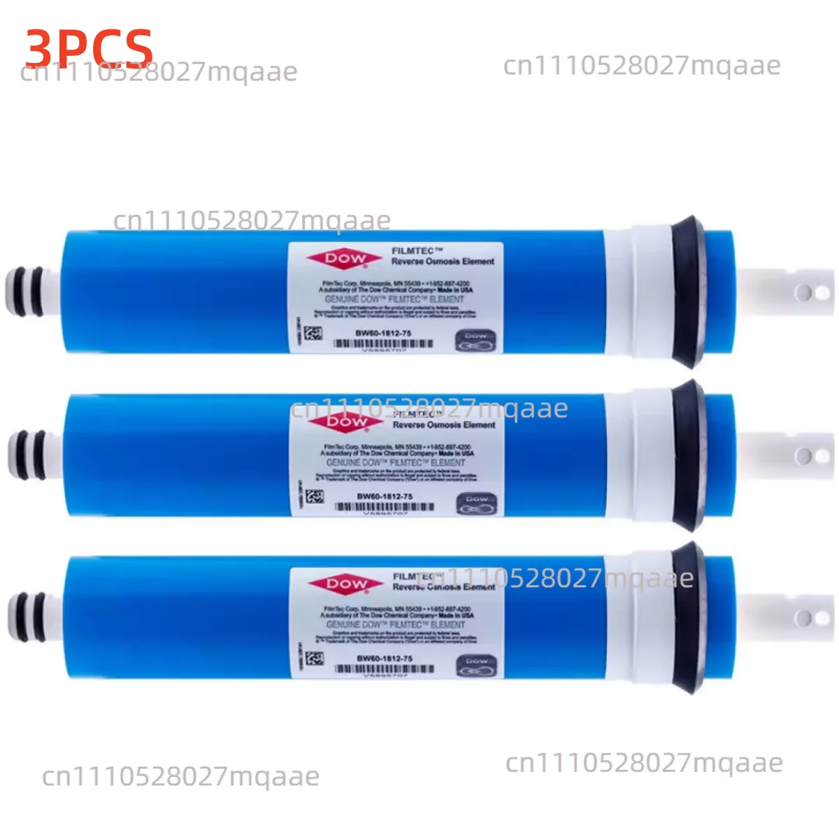 3pcs original 75 gpd water filter for Dow Filmtec reverse osmosis membrane BW60-1812-75  water filter