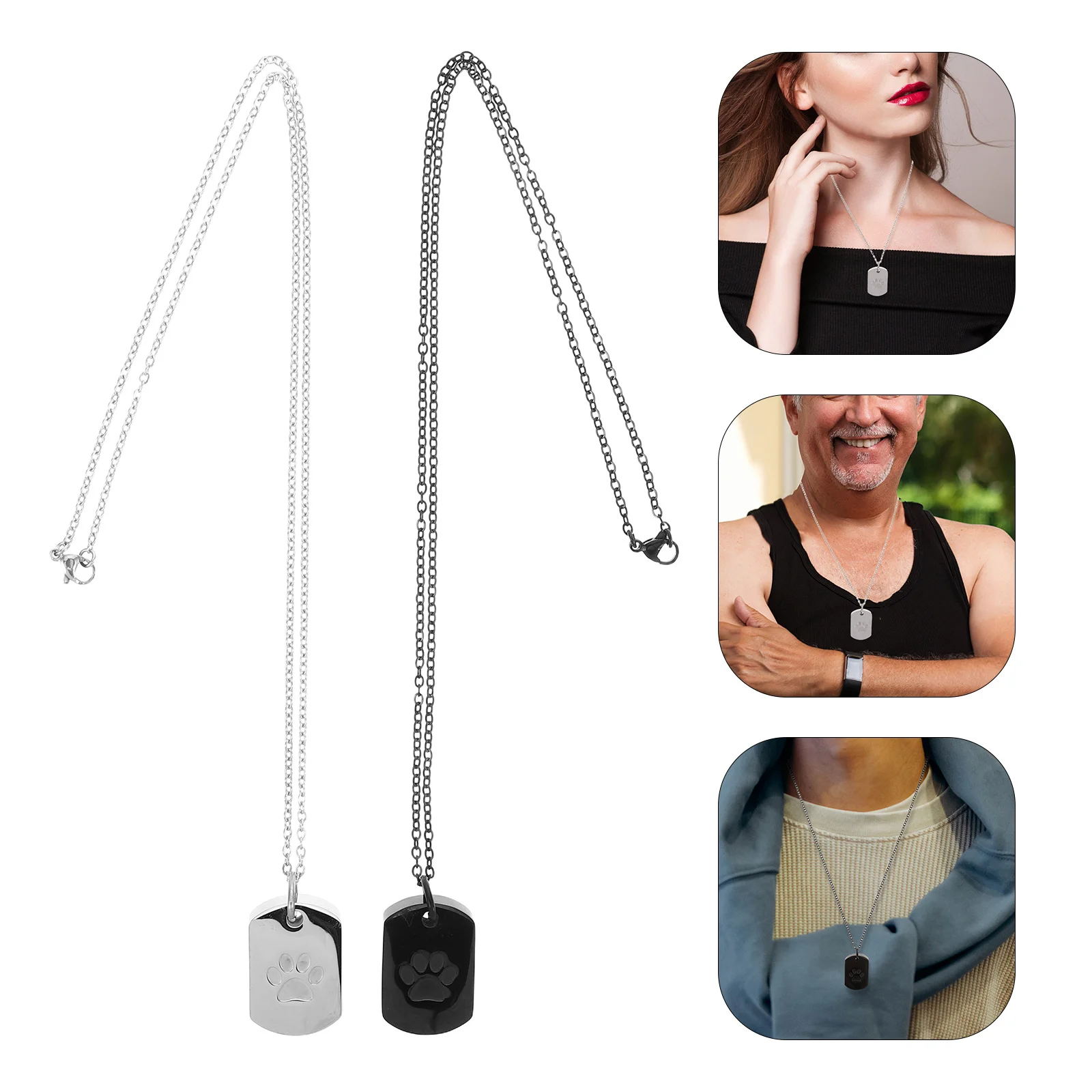 Collier commémoratif pour animaux de compagnie, 2 pièces, pendentif pour cendres, urne en os de chien, bijoux de crémation en métal, souvenir pour honneur des compagnons précoces