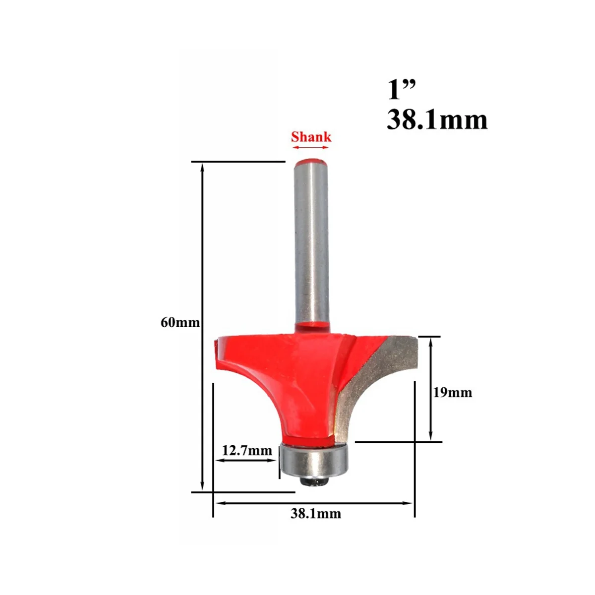 حفر دائرة نصف قطرها مستديرة لقطع أربعة الزاوية ، 6 مللي متر x 25.4 مللي متر-6 مللي متر x 58.28 مللي متر