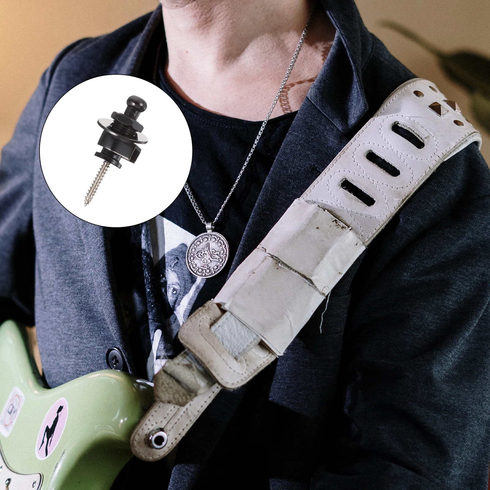 

10 Pcs Guitar Studs Accessory Strap Lock Bass Button Accessories Belt Buckle Alloy Buttons Acoustic Fastener