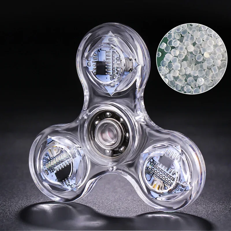 Fidget Spinner Glow in the Dark Adult Toy Anti Stress Led Tri-Spinner Autism Luminous Spinners Kinetic Gyroscope for Children