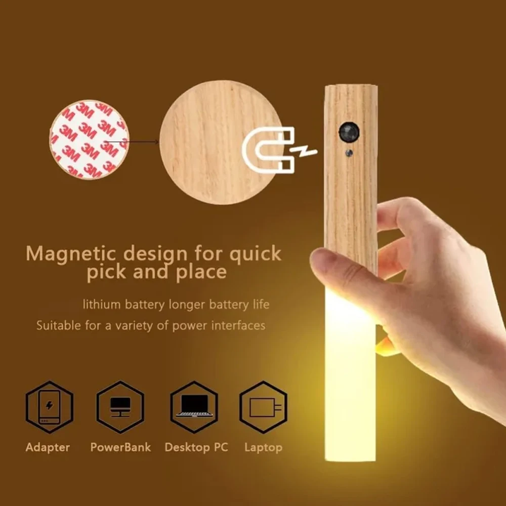 Intelligentes Induktions-Nachtlicht für den menschlichen Körper, wiederaufladbare LED-Korridor-Schrank-Wandleuchte, Haushalts-WC-Wandinduktion