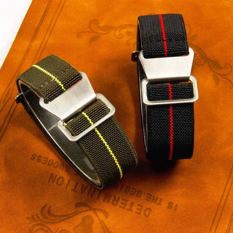 

18mm 20mm 22mm for Seiko Water Ghost Tudor Watch Strap 60's French Army Parachute Elastic Nylon Watchband