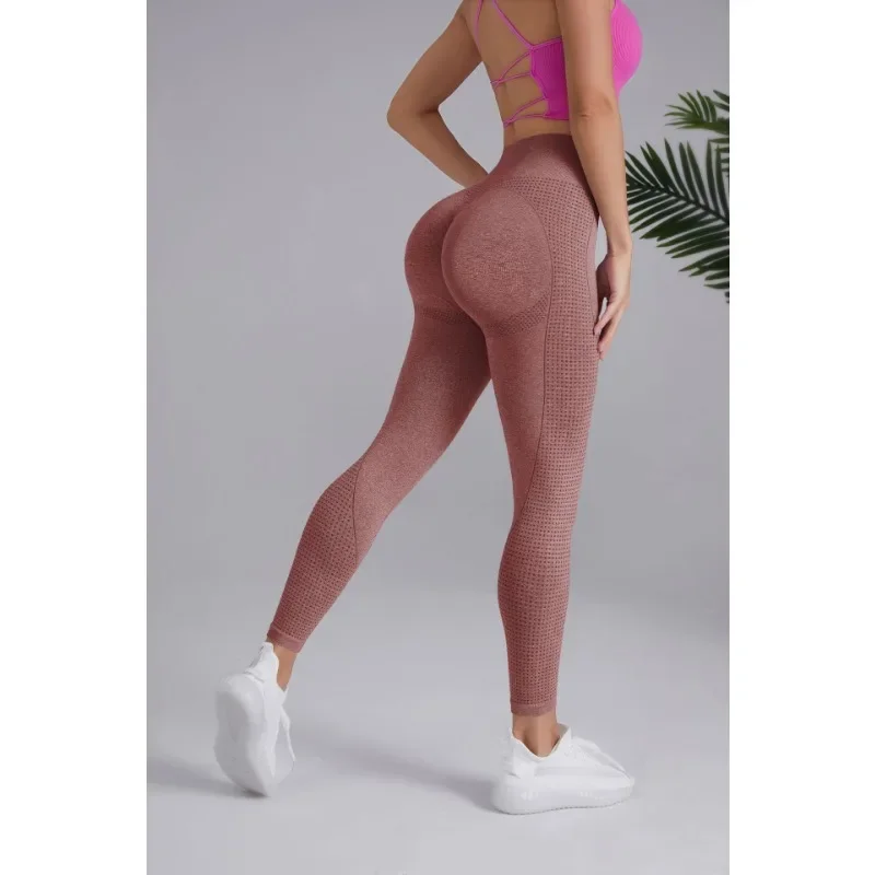 Women Yoga Fitness Leggings Seamless Slim Tights High Waist Butt Liftting Gym Pants Workout Running Stretchy Skinny Pants