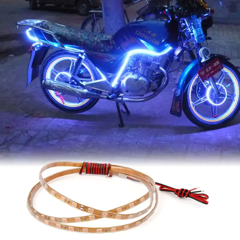 

1pcs 135cm Motorcycle LED Strip Light Car styling Interior Decorative Exterior Modification Aoto Ambient Light DRL Multi color