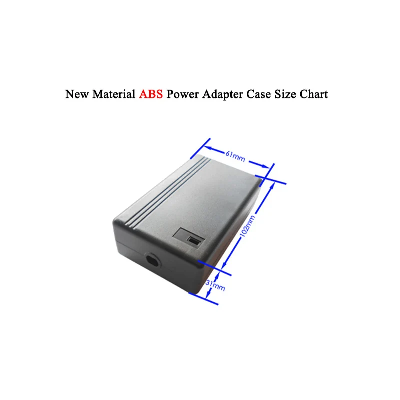 Black ABS Power Adapter Case New Material Plastic Power Case Wiring Power Box DIY Electronic Instrument Cases Without Screws