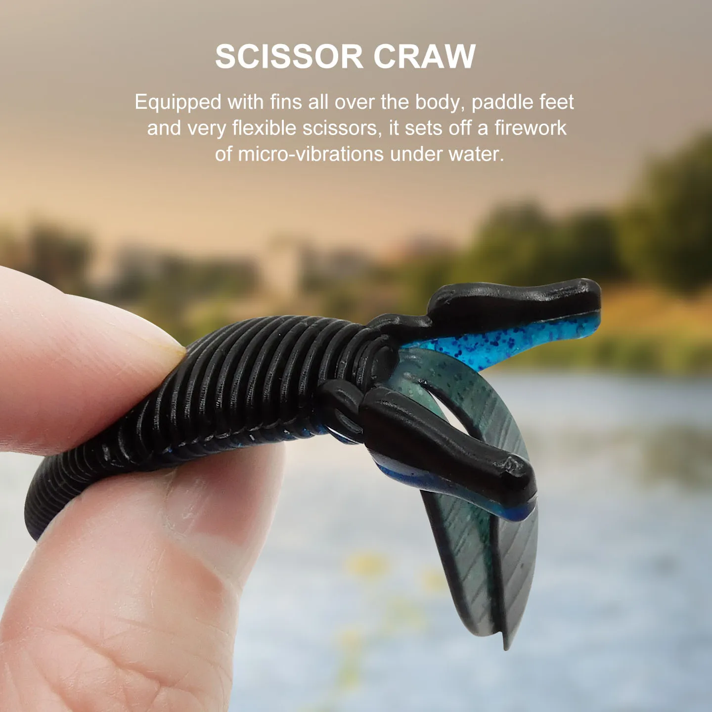 ESFISHING Angelköder Weicher Köder Plastik-Krebsköder MD Duftender Angelköder 95mm für Barsch, Zander, Wels – Detail 3