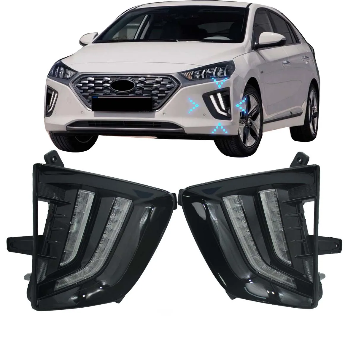 

LED Front Bumper Daytime Running Light Day Light Fog Light Foglightfor Hyundai IONIQ 2020