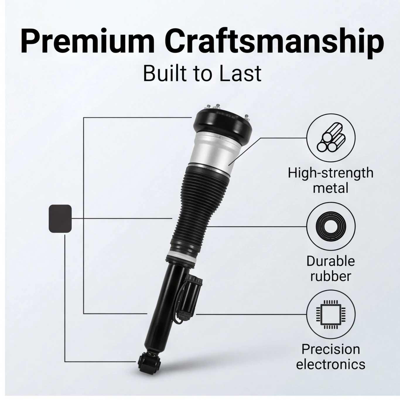 Air Suspension Rear With Ads Air Suspension Shock Absorbers for Mercedes-Benz S-Class W221 2007-2012 - view 3