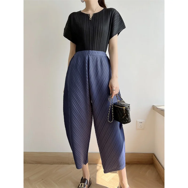 

Miyake Pleated Pants Women's 2023 New Banana Pants Fashion All-Match Pleated Pants Casual Loose Wide-Leg Pants Streetwear Women