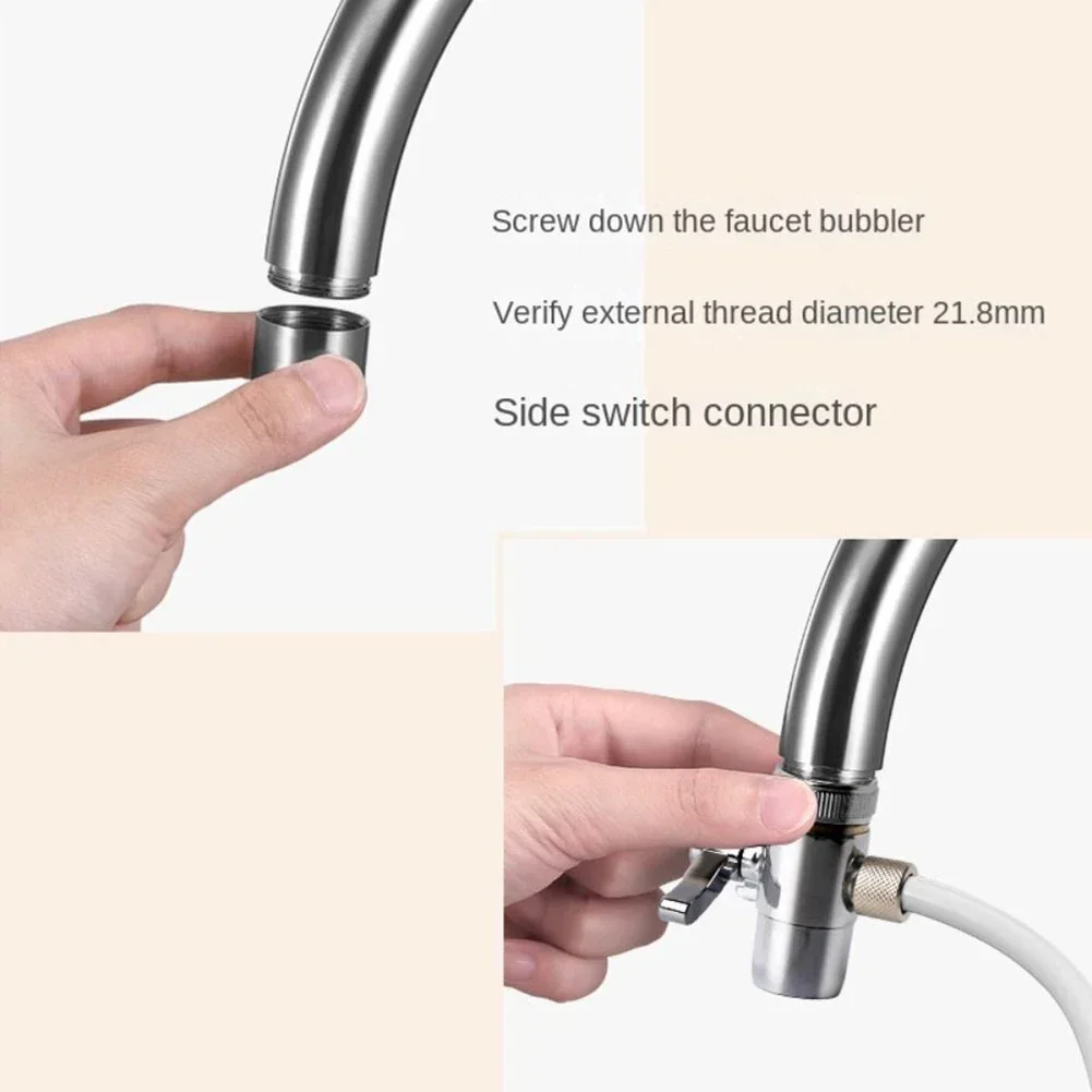 1pc Faucet Diverter Valve M22 Silver Above Counter Water Filter For 1/4\