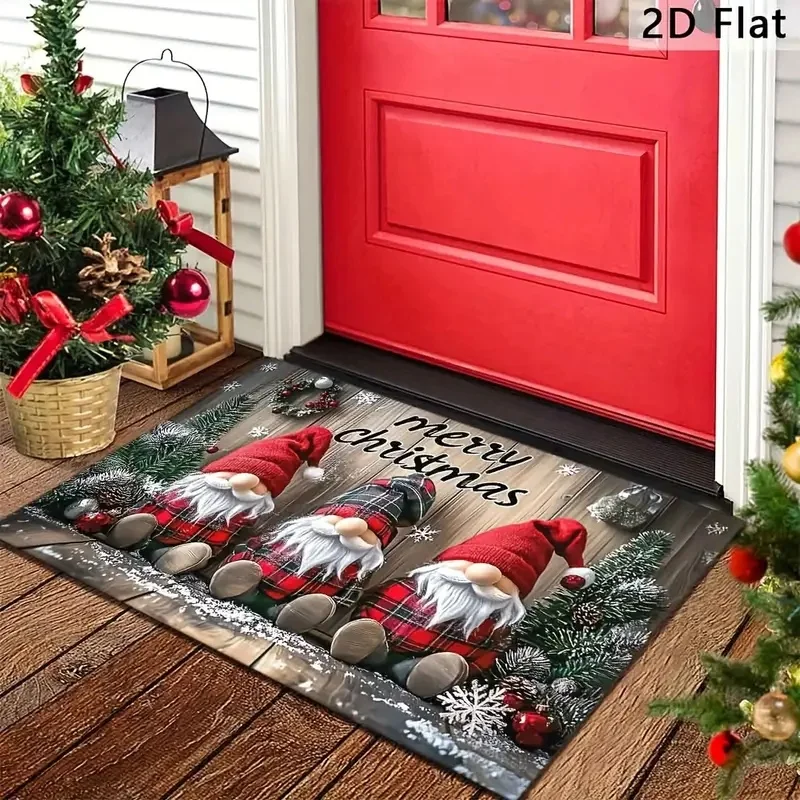 Weihnachtsbaum Weihnachtsmann Elch Weihnachten Eingangstür Bodenmatte Festliche Dekorationen Teppich Badezimmer Anti-Rutsch-Matte Eingang Fußmatte