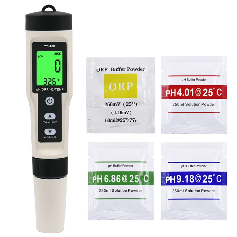 4 in 1 Hydrogen Ion Concentration Water Quality Test Pen YY-400 PH/ORP/H2/TEM Digital Drinking Water Meter