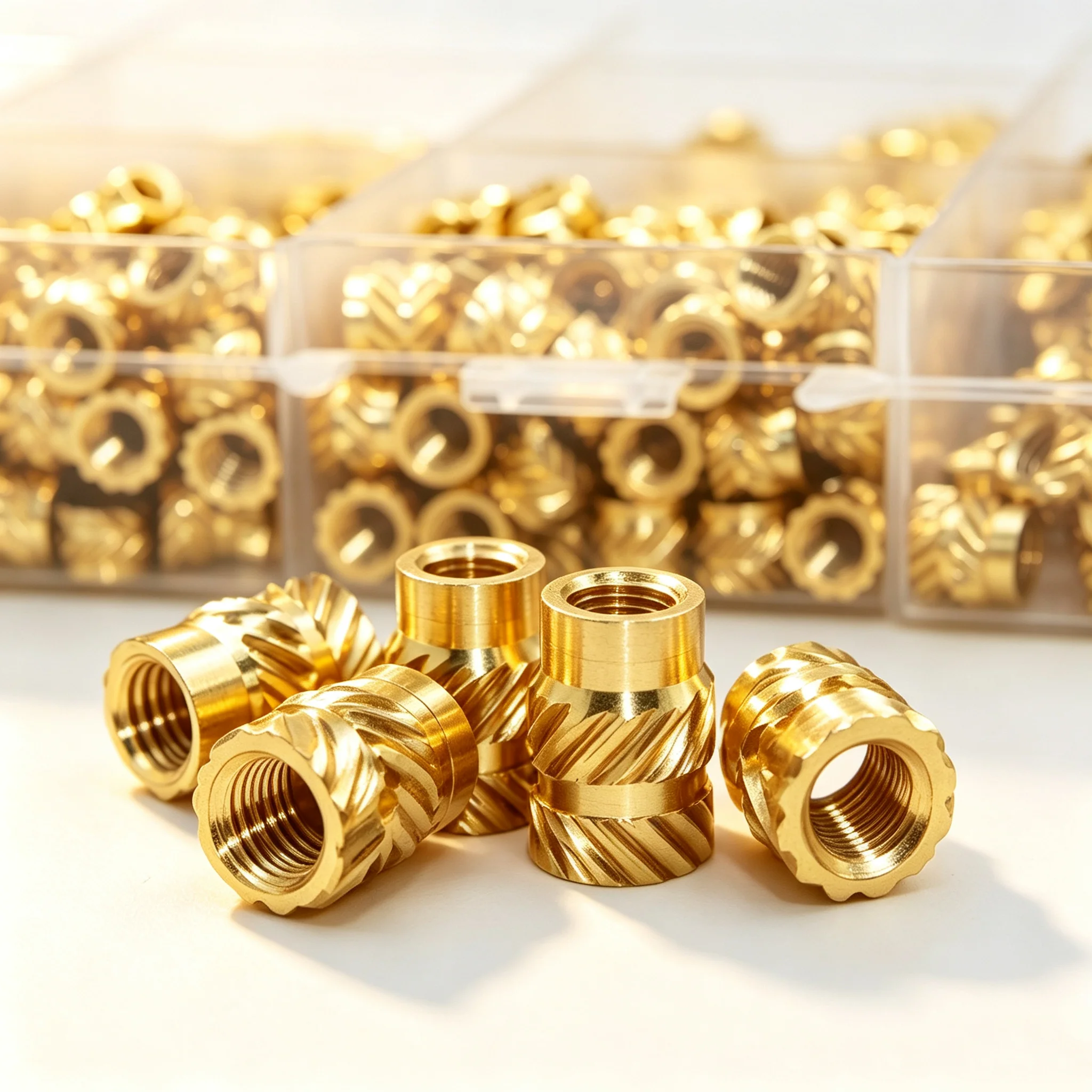 Threaded Inserts Kit Heat press Into Plastic PLA PETG ABS PPS 3D Printing Projects Laptop Shells Brass Knurled Nuts 1030/200Pcs
