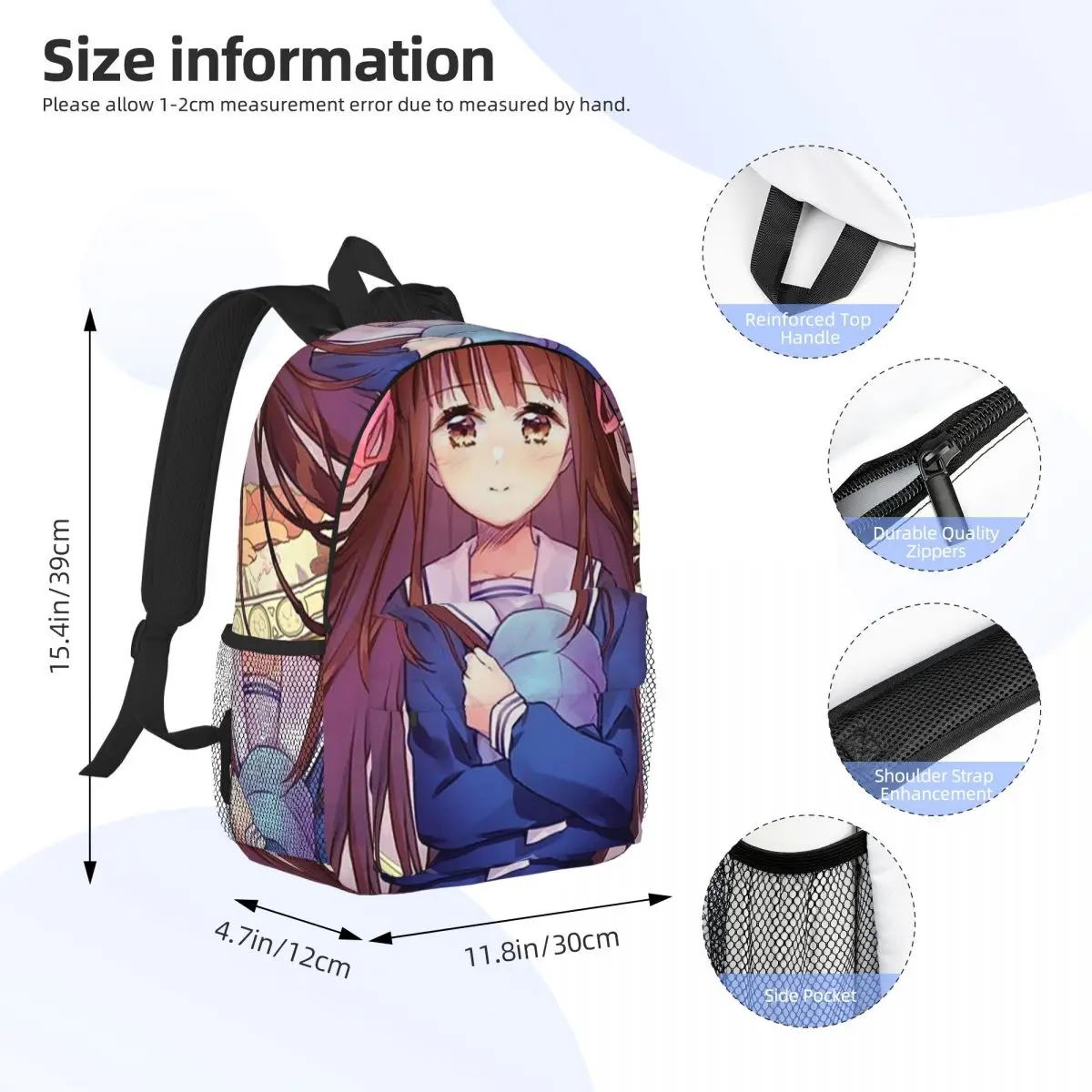 Fruits Basket Anime Backpack Daypack Large Capacity Boys Girls BookBag Shoulder Bags for Men Women Kids School Bag
