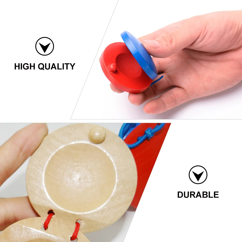 

4Pcs Preschool Castanets Percussion Instruments Assorted Colors Educational Music Early Learning Creative Castanets