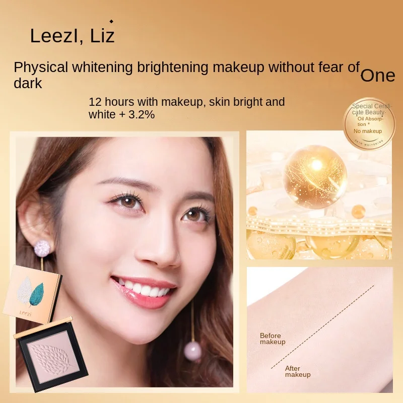 Leezi Pressed Face Powder Makeup & Setting Powder Luxury Makeup Bronzer Powder Lightweight,High Coverage Foundation Korean