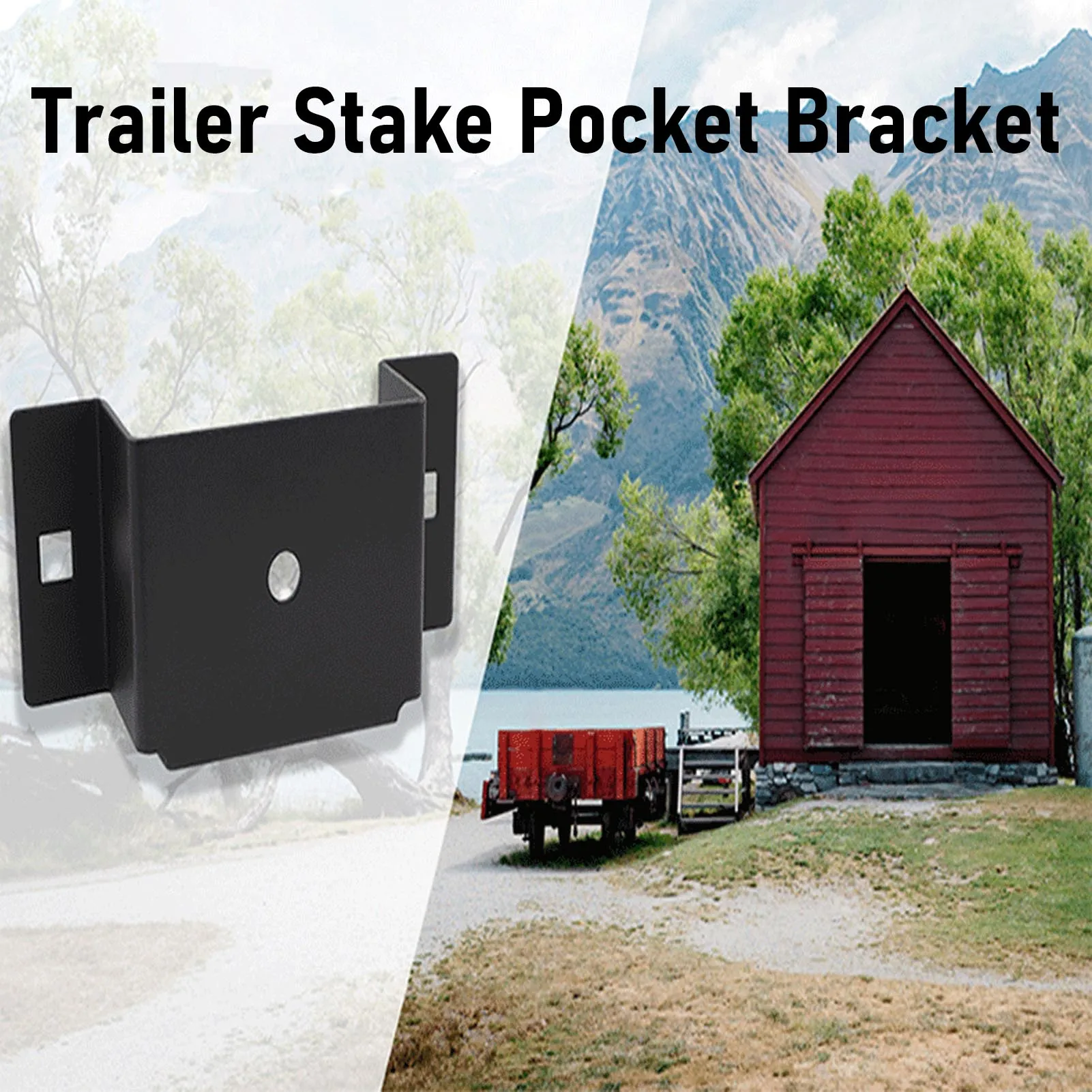 Staffa tascabile per picchetto da 2x4 pollici Staffa tascabile per picchetto per rimorchio Staffa per binario per rimorchio in acciaio al carbonio ad alta resistenza per picchetti