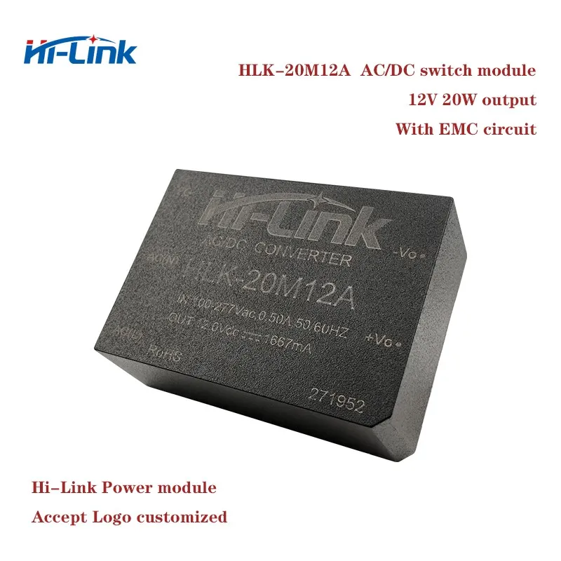 

Free shipping new Hi-LinK HLK-20M12A 220V to 12V 20W AC DC POWER module Output EMC circuit converter accept Logo Customized