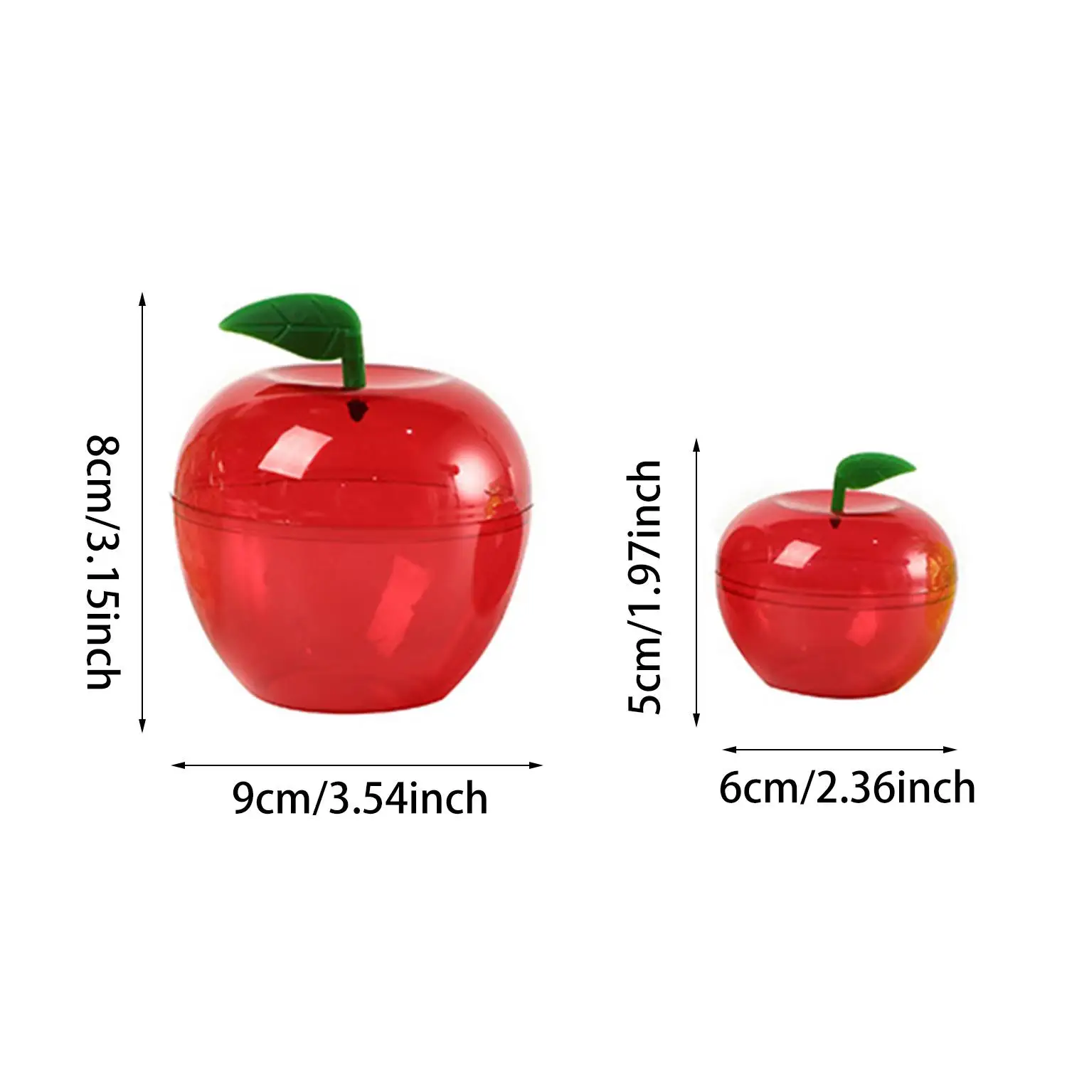 Plastic Red Apple-shaped Candy Box Chocolate Container Packaging Storage Box DIY Wedding Christmas Gifts Party Supplies Favor