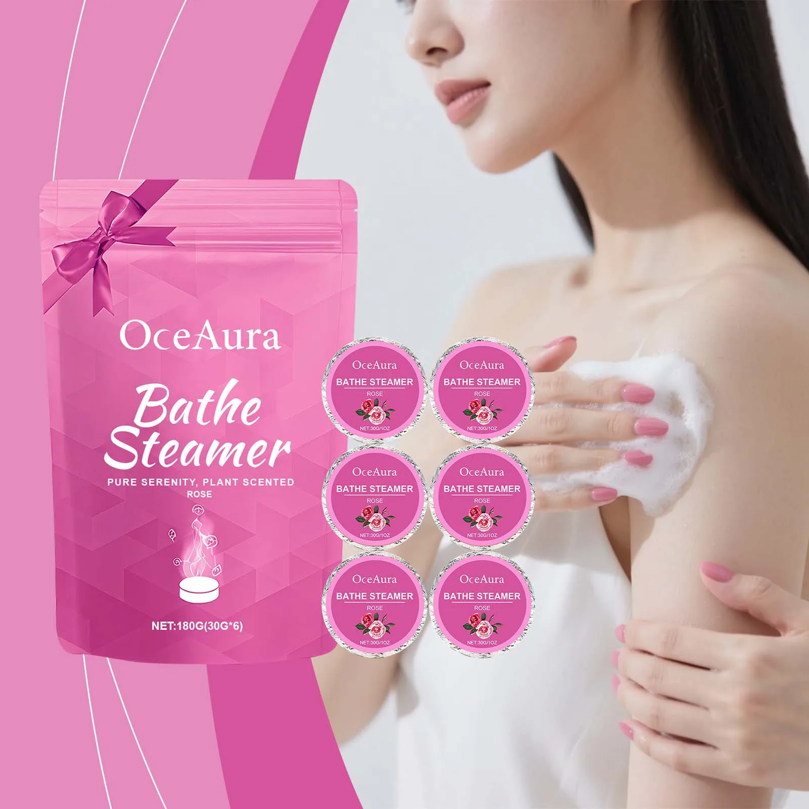 

OceAura Aromatherapy Shower Steamers Tablets Home Spa Adult Stress Relief Relaxation Treatment Gifts for Women Bath Steamer 6pcs