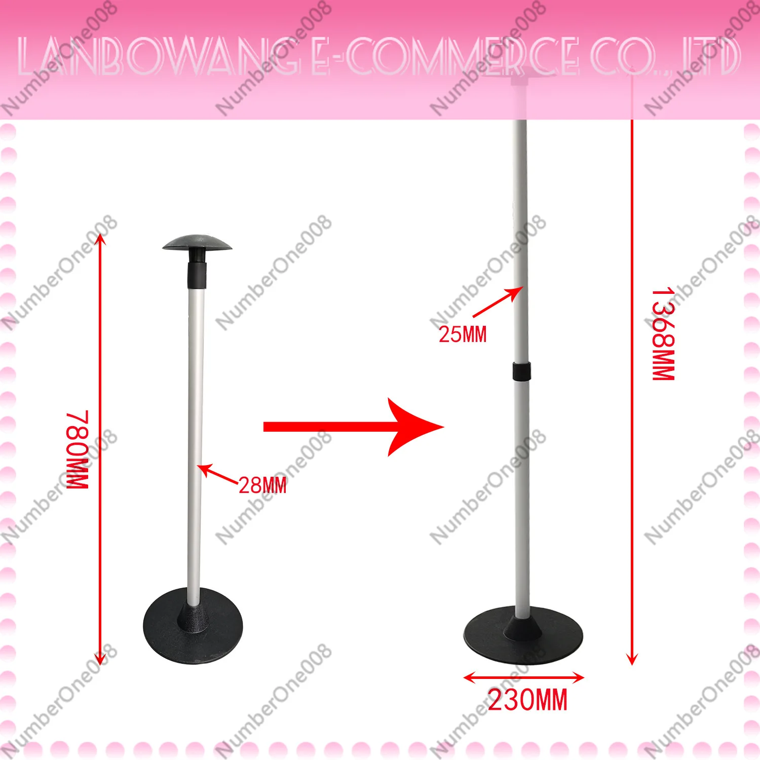 3-Stage Telescopic Aluminum Boat Support Rod Adjustable Marine Pole for Yacht Storage