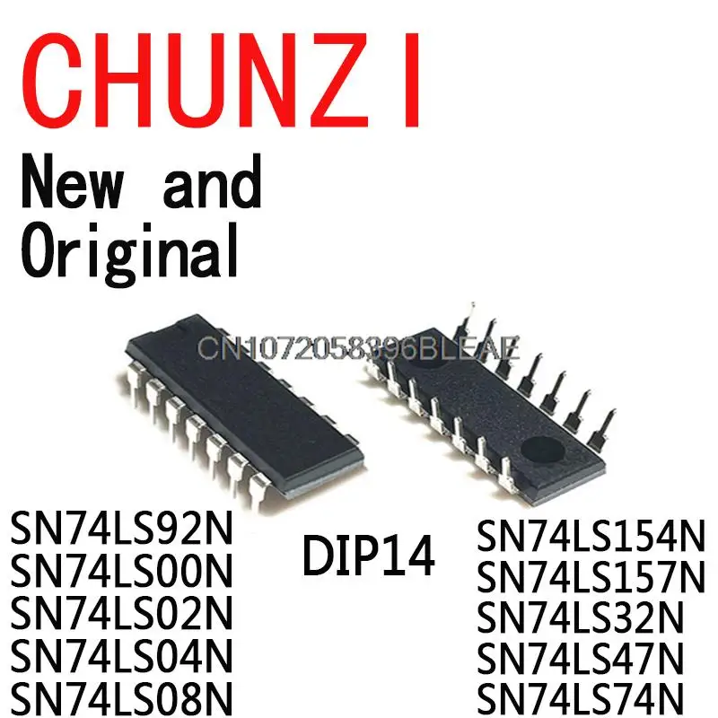 10PCS DIP14 SN74LS92N SN74LS00N SN74LS02N SN74LS04N SN74LS08N SN74LS154N SN74LS157N SN74LS32N SN74LS47N SN74LS74N
