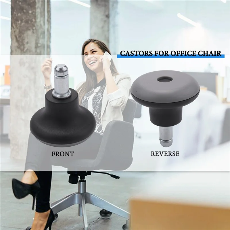 5 ชิ้น Bell Glides เปลี่ยน Office เก้าอี้ล้อ Stopper Office เก้าอี้ล้อเลื่อนหมุน, 2 นิ้วสตูล Bell Glides