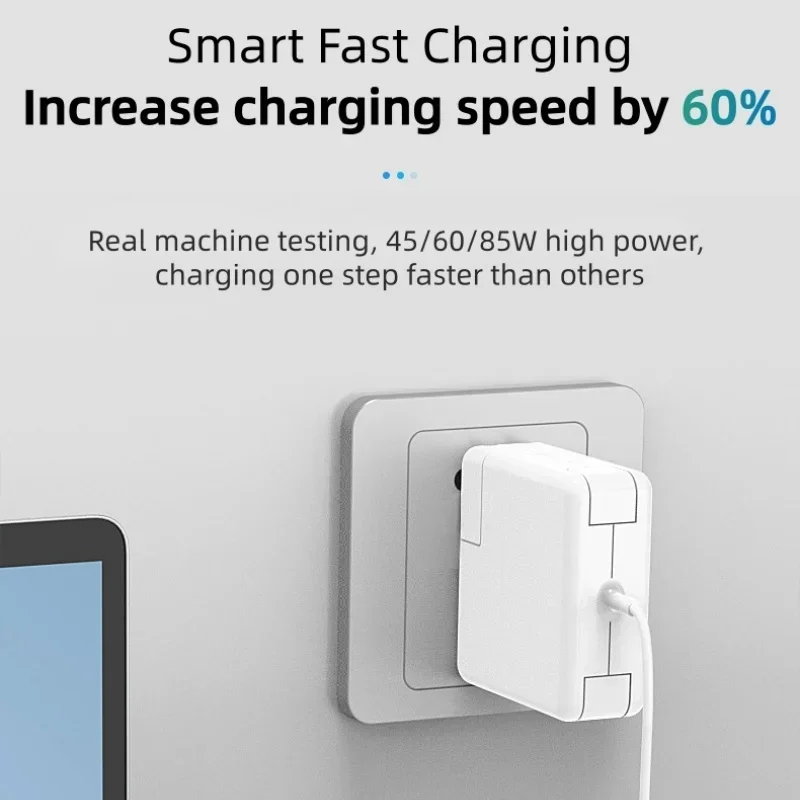 شاحن محول طاقة على شكل MagSafe بقدرة 60 وات، بديل لجهاز MacBook Air/Pro A1278 A1181 A1184 والمزيد من الموديلات، معتمد من CE FCC.