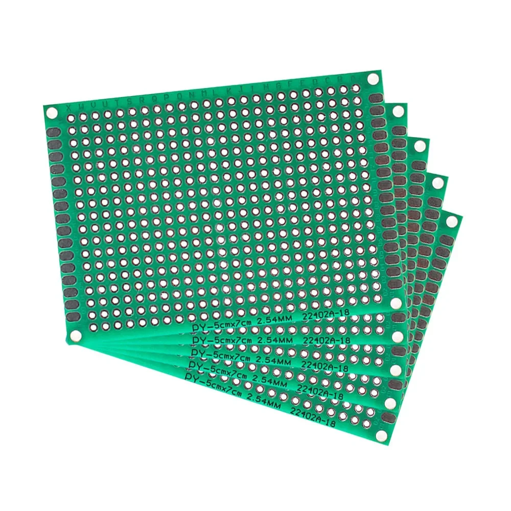 5PCS 5*7CM Double Sided Pcb Board Green DIY Main Boards Prototype Pcb Universal Board